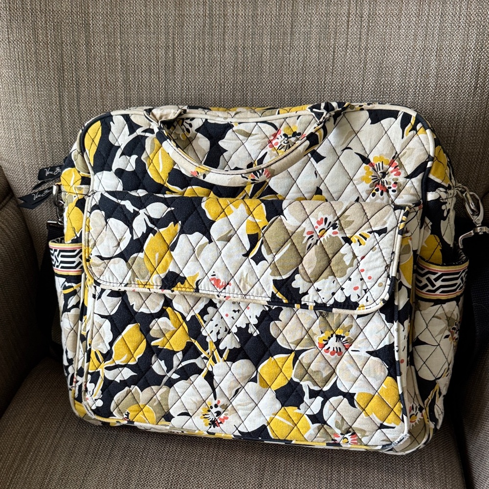 Vera Bradley Black and Yellow Floral Tote